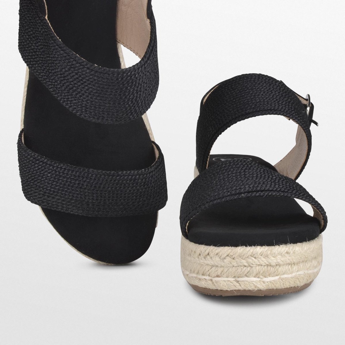 PS Poelman CETO Dames Faux PU Imitatie Suède Leren Sandalen - 39 - met Touw Detail en Espadrille Zoo