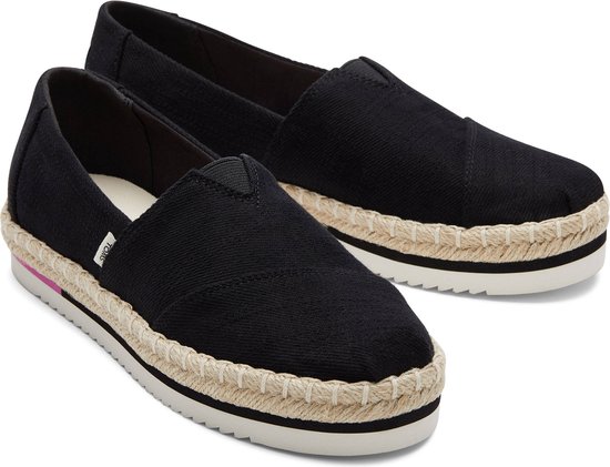 Toms - maat 40- Alpargate Platform Rope dames espadrille - Zwart