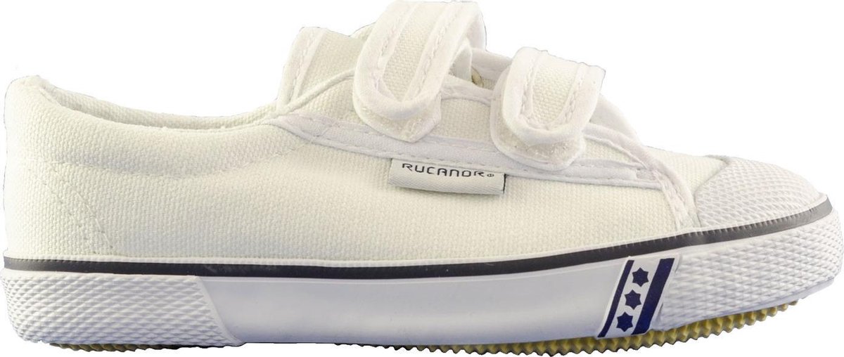 canvas schoen, baby sneaker, wit, klittenbanden, rubberen zool