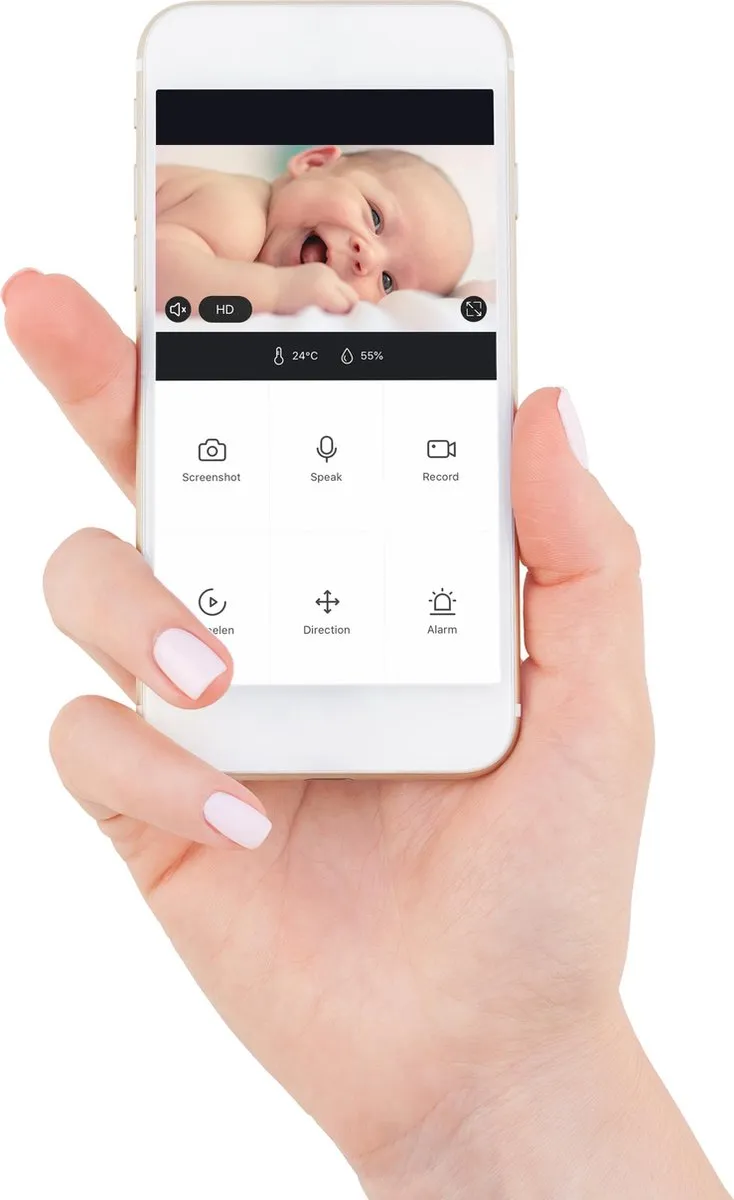 Alecto SMARTBABY10 - Wifi babyfoon met camera - Wit Grijs