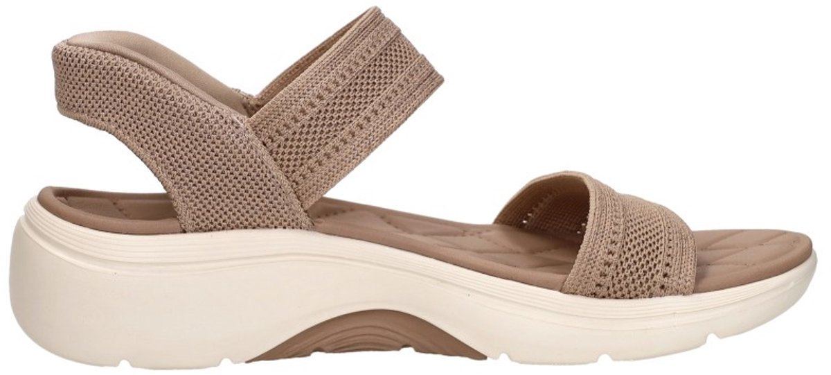 sandalen, trainingssandaal, kussenzool, gebreid materiaal, neutraal-beige