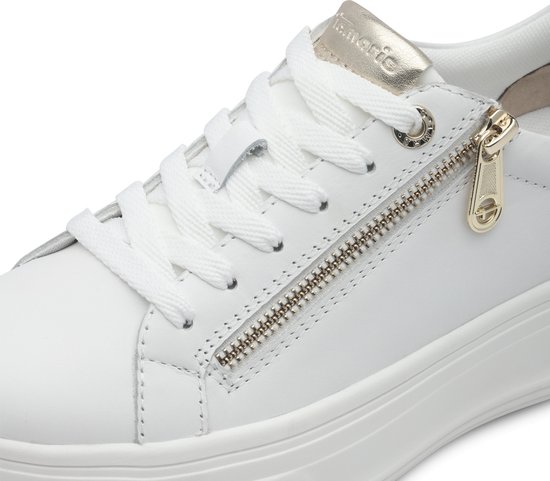 wit, sneaker, zijkantrits, rits, luxe detail