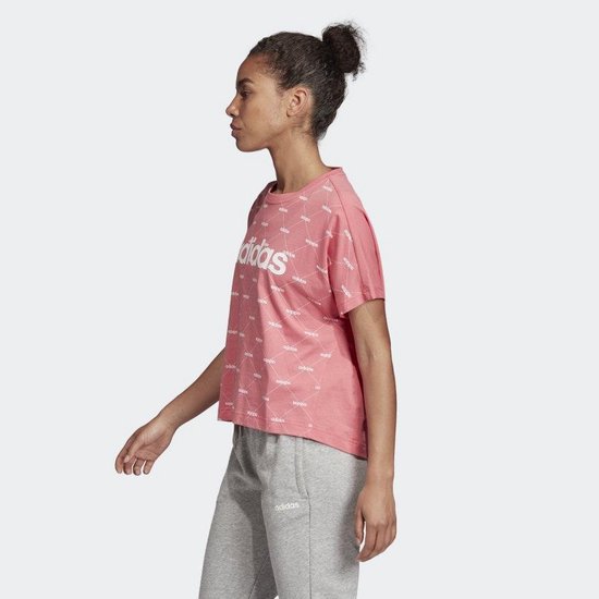 adidas Maat M  W Core Fav T Dames Sportshirt - Bliss Pink/White