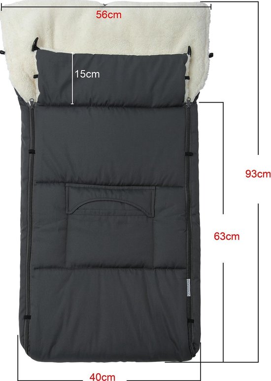 Monzano Voetenzak Voor in Kinderwagen of Autostoel - Winter - grijs