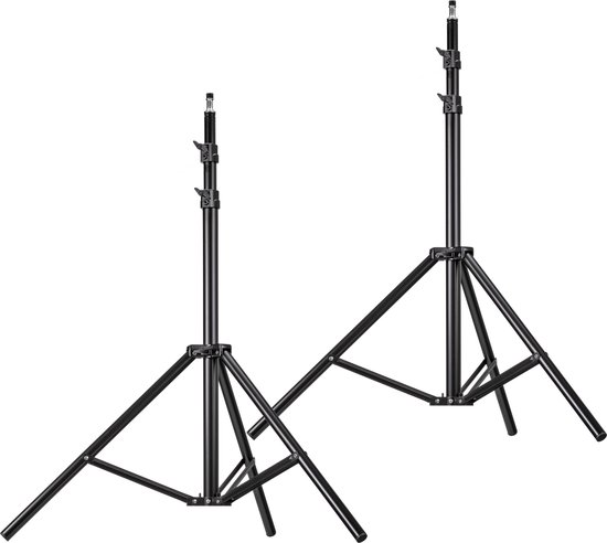 Bresser Fotostudio Set - BR-80SL - 2 x COB LED-Lamp 80W - 2x Octabox 95cm - 2x Lampstatief 200cm - I