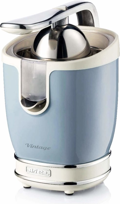 Ariete 0413/05 - Vintage elektrische citruspers - 85 Watt - 2 perskegels - 600 ml inhoud - blauw