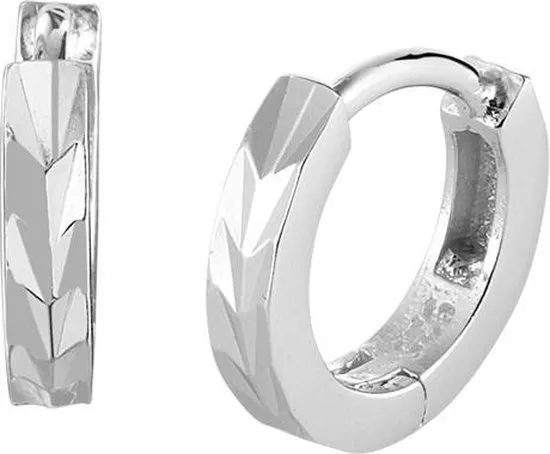 The Jewelry Collection - Klapoorringen Vlak - Zilver