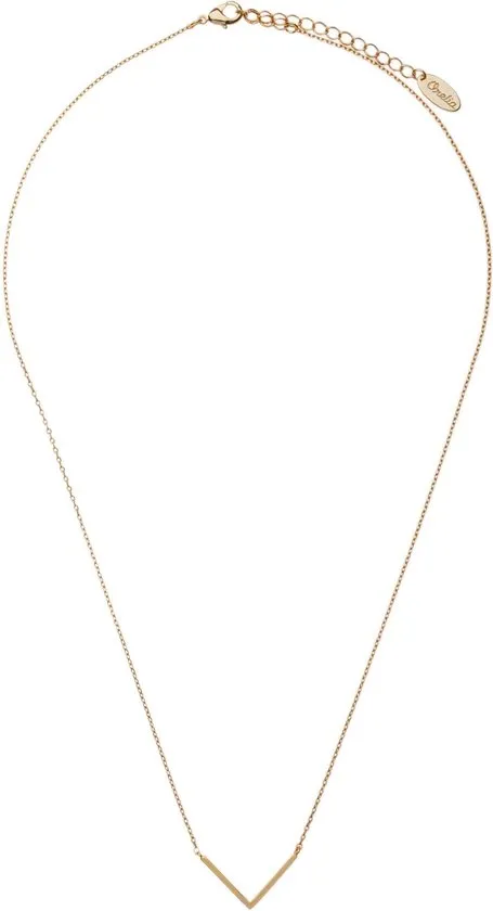 Orelia ketting kort met V teken goudkleurig