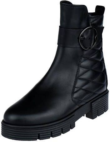 laars, zwart, boots, gevoerd, riemsluiting