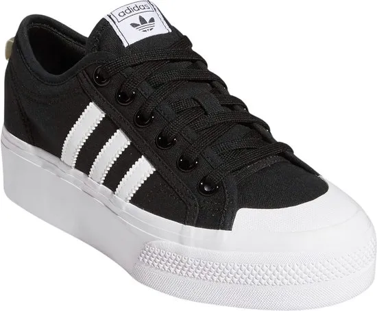 adidas - 40 - Originals Nizza Platform Schoenen - Dames - Zwart