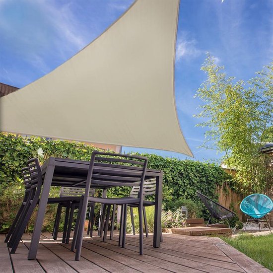 Luxe schaduwdoek - crème - 3,6m x 3,6m x 3,6m - driehoek