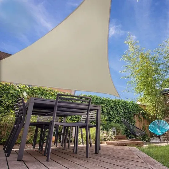 Luxe schaduwdoek - crème - 3,6m x 3,6m x 3,6m - driehoek