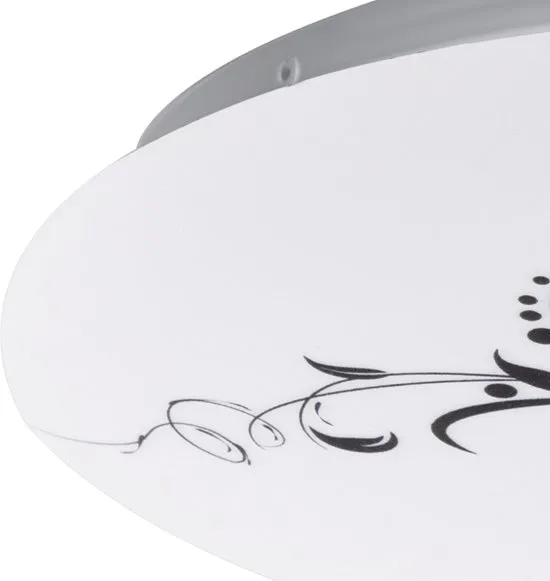 EGLO Competa - Wand/Plafondlamp - LED - Ø300mm. - Wit - Motief Bloemen
