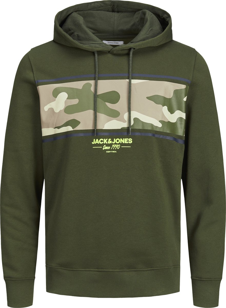 hoodie, camouflage, groen, pullover, logo