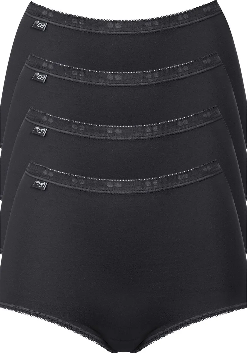 Sloggi - Maat 42 - Basic Maxi 4pack Dames - zwart