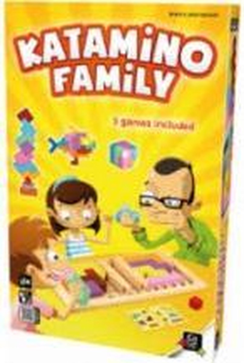 familie, katamino, spel, doos, figuren
