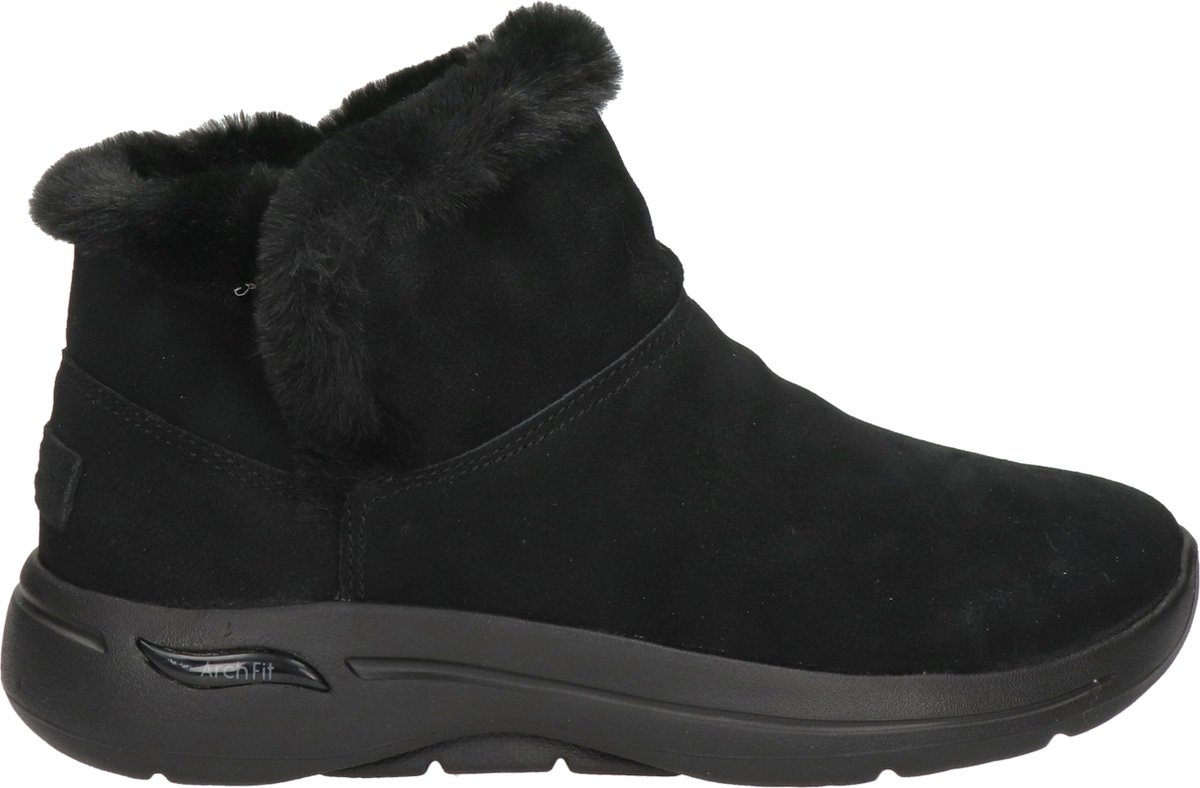 sneaker, boots, zwart, fleece, slip-on