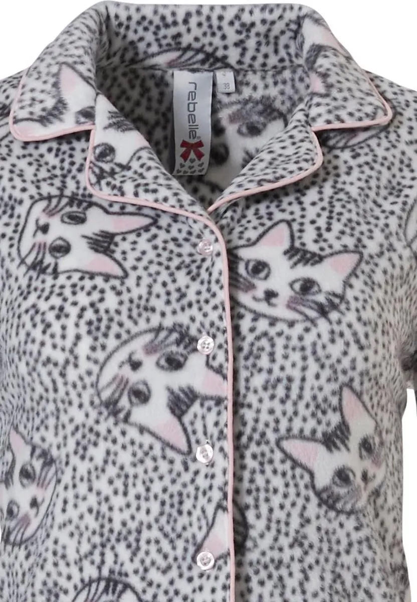 Pastunette nachthemd - 38 – Little Cats – 11202-416-6 – Grey Rose