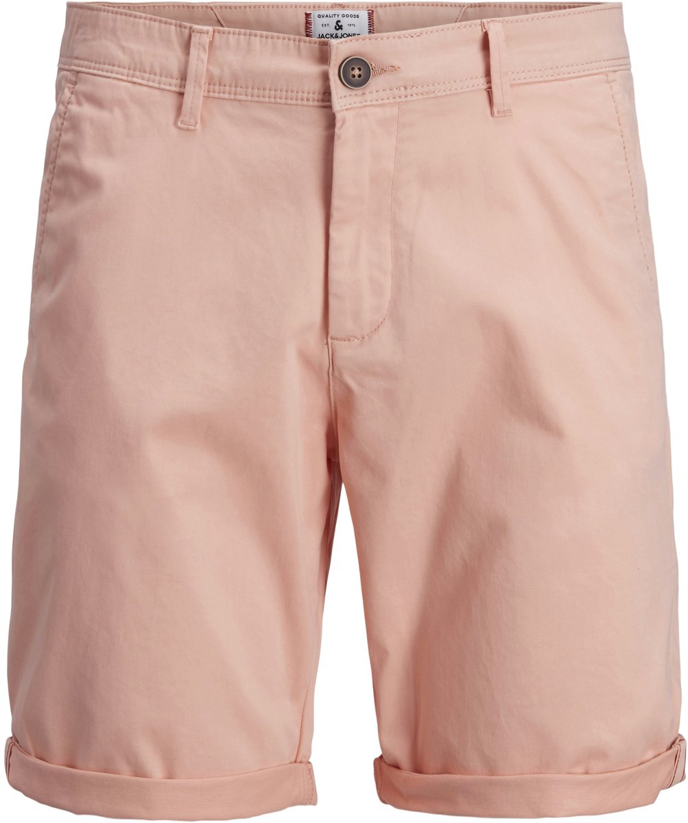 broek, katoen, roze, shorts, parelknop