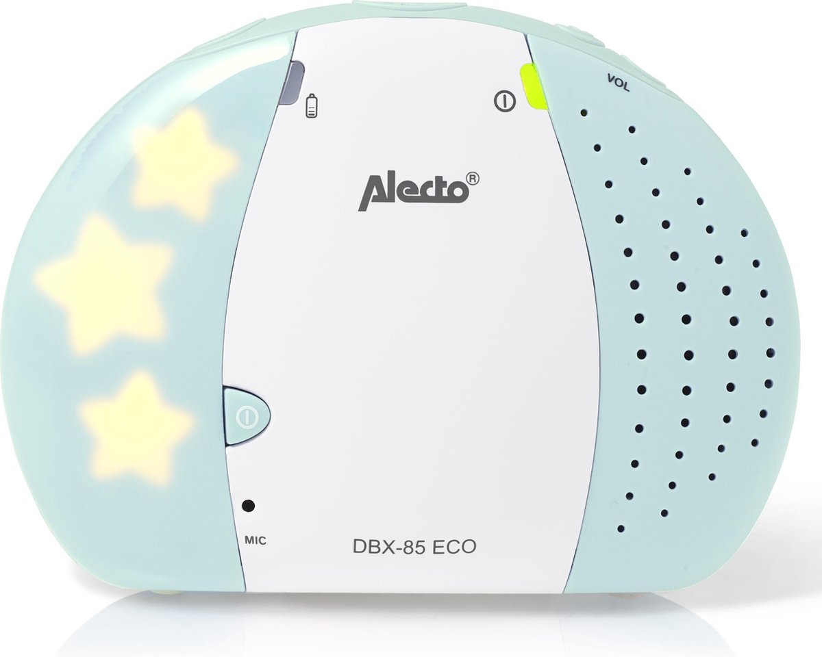 Alecto DBX-85MT - Full Eco DECT babyfoon - Wit/Mintgroen