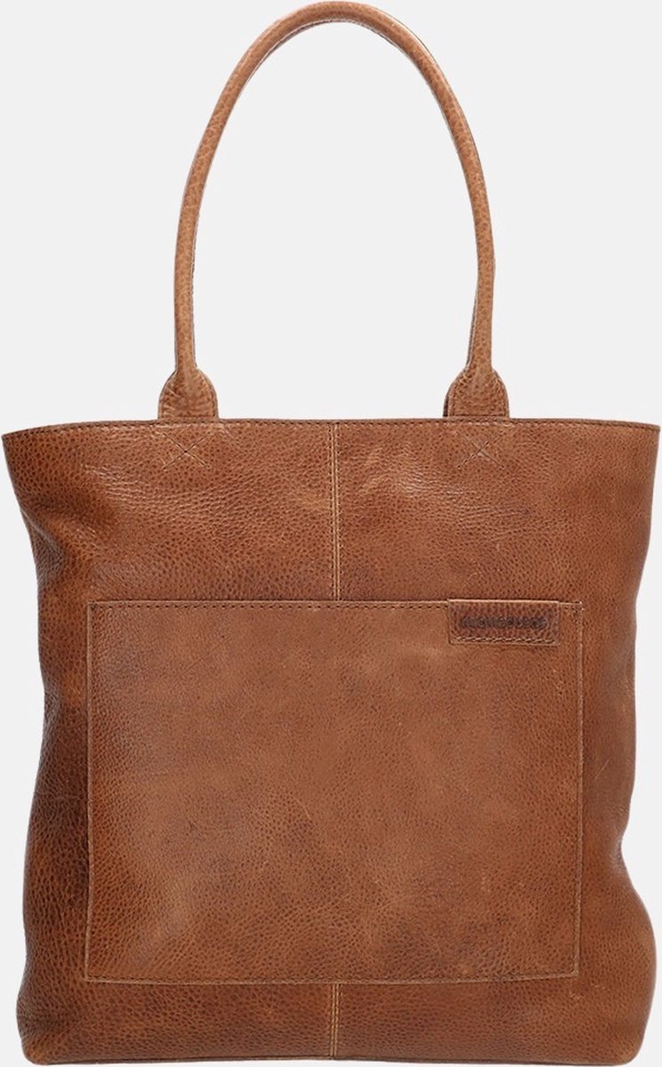 tote, tas, bruin, leer, platte