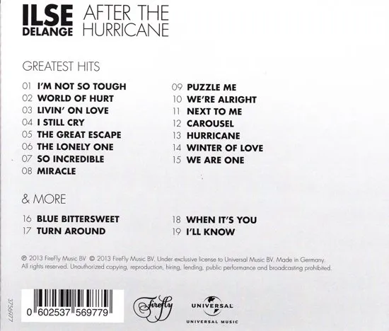 Ilse de Lange - After The Hurricane - Greatest Hits - CD