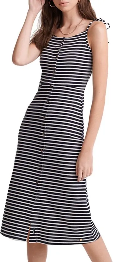 Superdry Charlotte Button Down Dames Jurk - Maat S