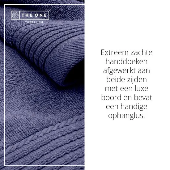 The One Towelling Classic handdoek - Hoge vochtopname - 100% Zacht katoen - 50 x 100 cm - Denim