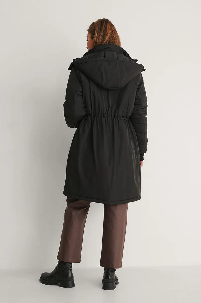 na-kd -maat 38 - dames parka -zwart