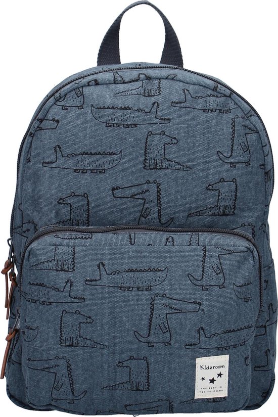 Kidzroom Animal Academy Kinderrugzak 34 cm - Blauw - Schattige krokodillen print