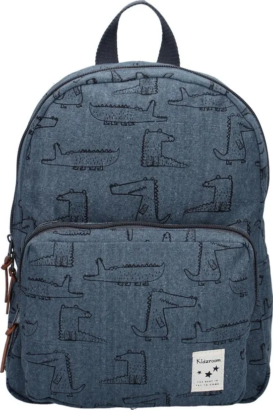 Kidzroom Animal Academy Kinderrugzak 34 cm - Blauw - Schattige krokodillen print