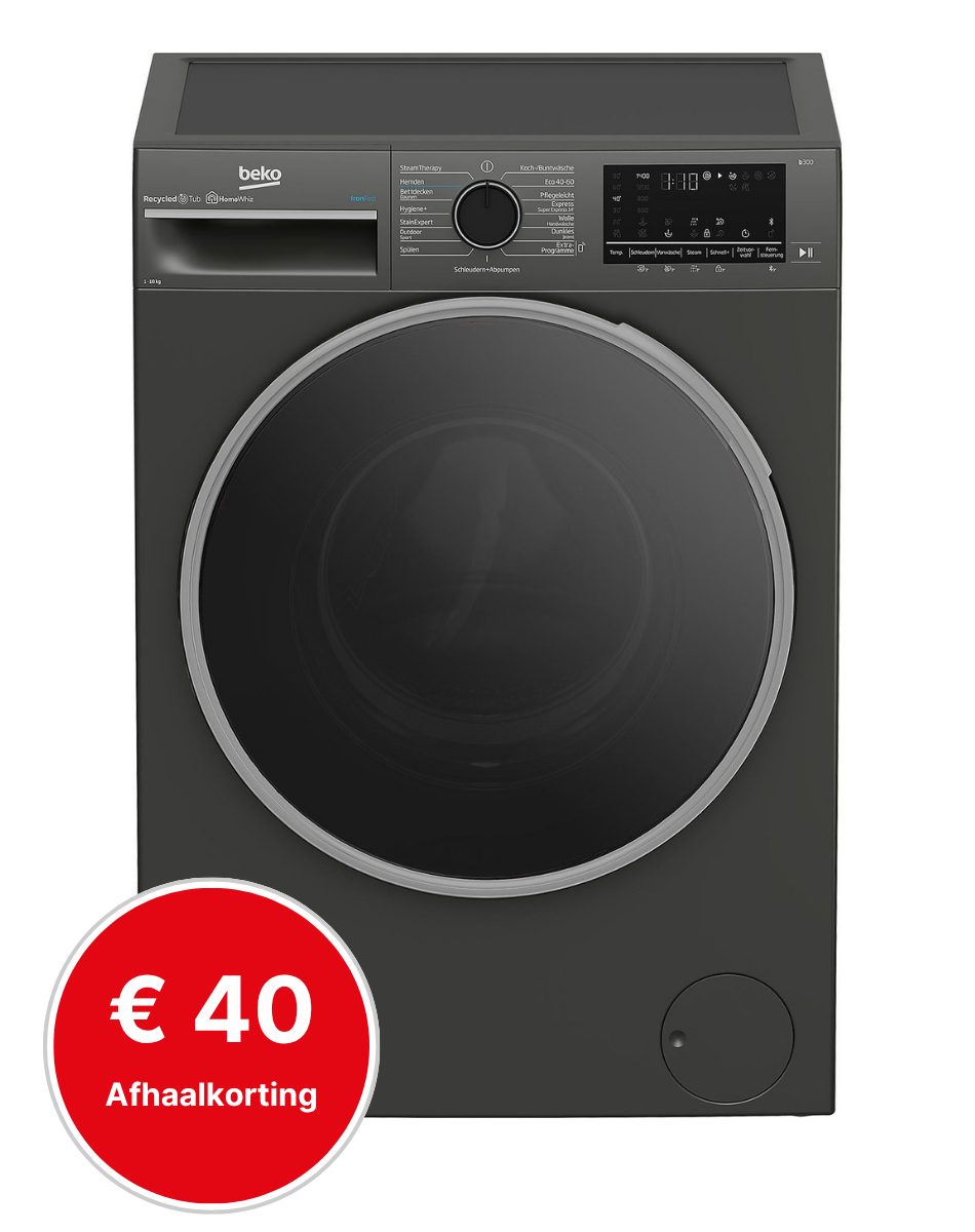 wasmachine, frontload, groot, donkergrijs, inductiebediening