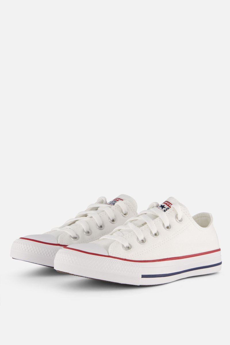 sneakers, canvas, wit, laag model, lagestructuur