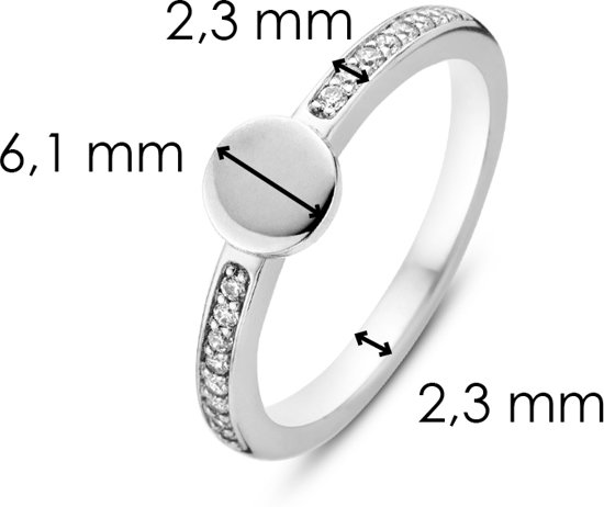 TI SENTO - Milano Ring 12116ZI - gerhodineerd zilver - 17.25mm