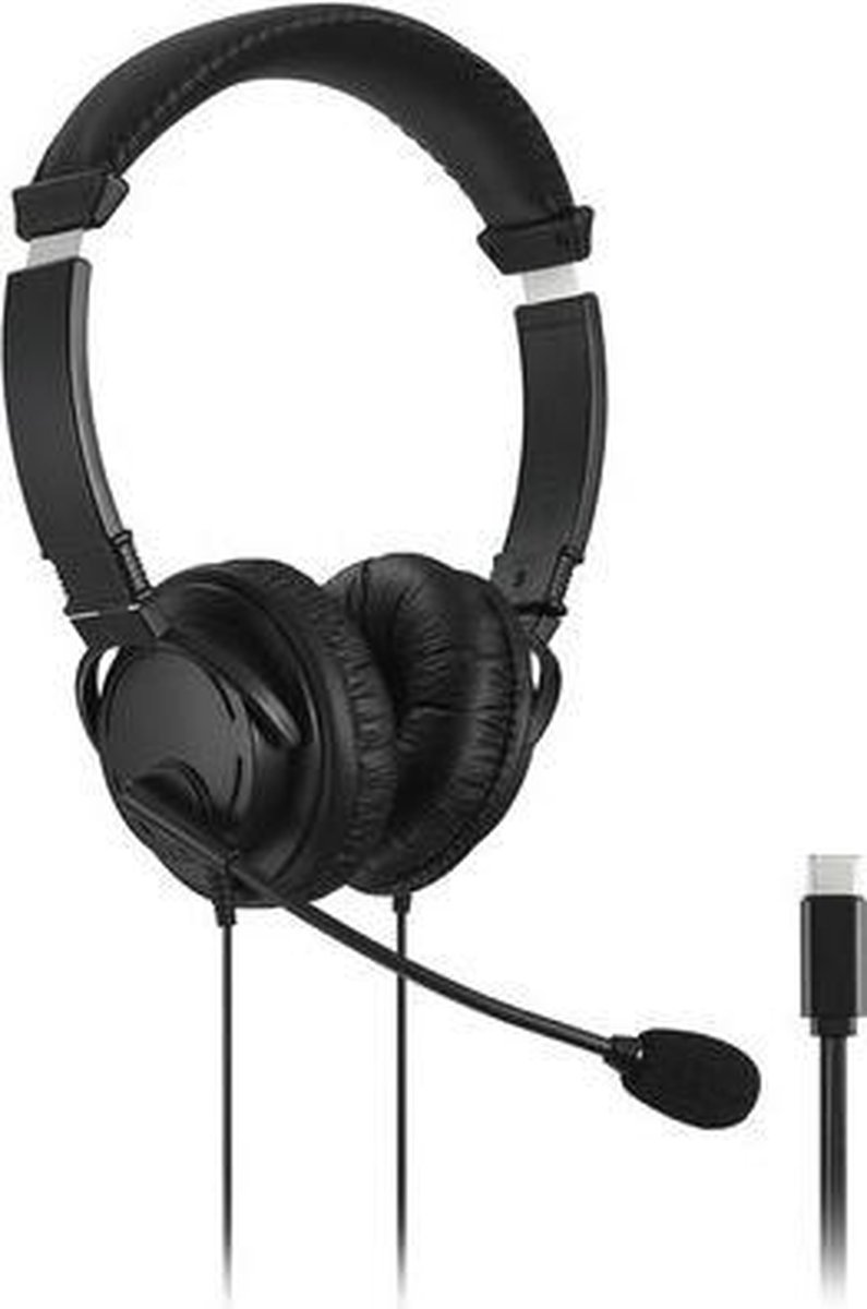 Hoofdtelefoon Kensington USB-C Hi-Fi met microfoon zwart