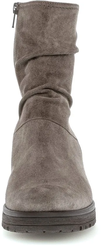 laars, ankleboot, suede, grijs, zool