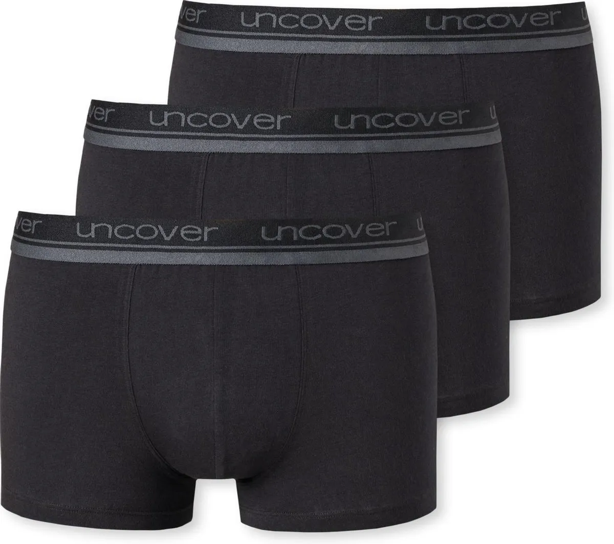 Schiesser Uncover Heren Shorts 3P - Zwart - Maat L