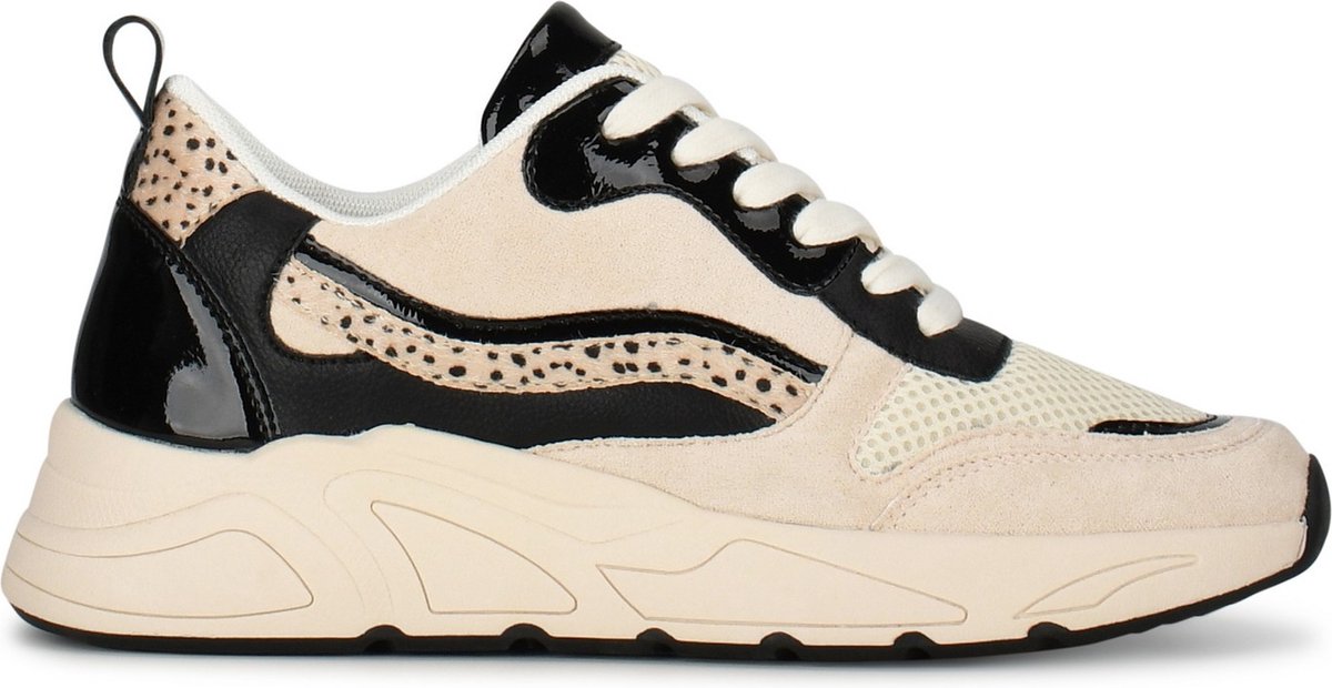 sneaker, veterschoen, chunky schoen, lederlook, print leopard