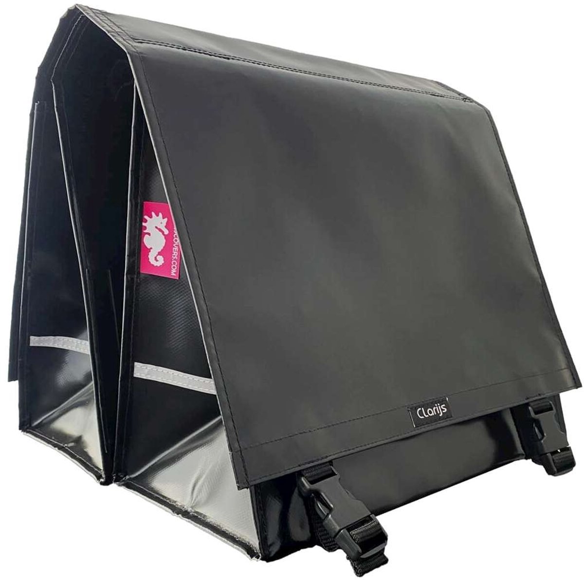 Clarijs fietstas dubbel L PVC 40L met uitsparing zwart