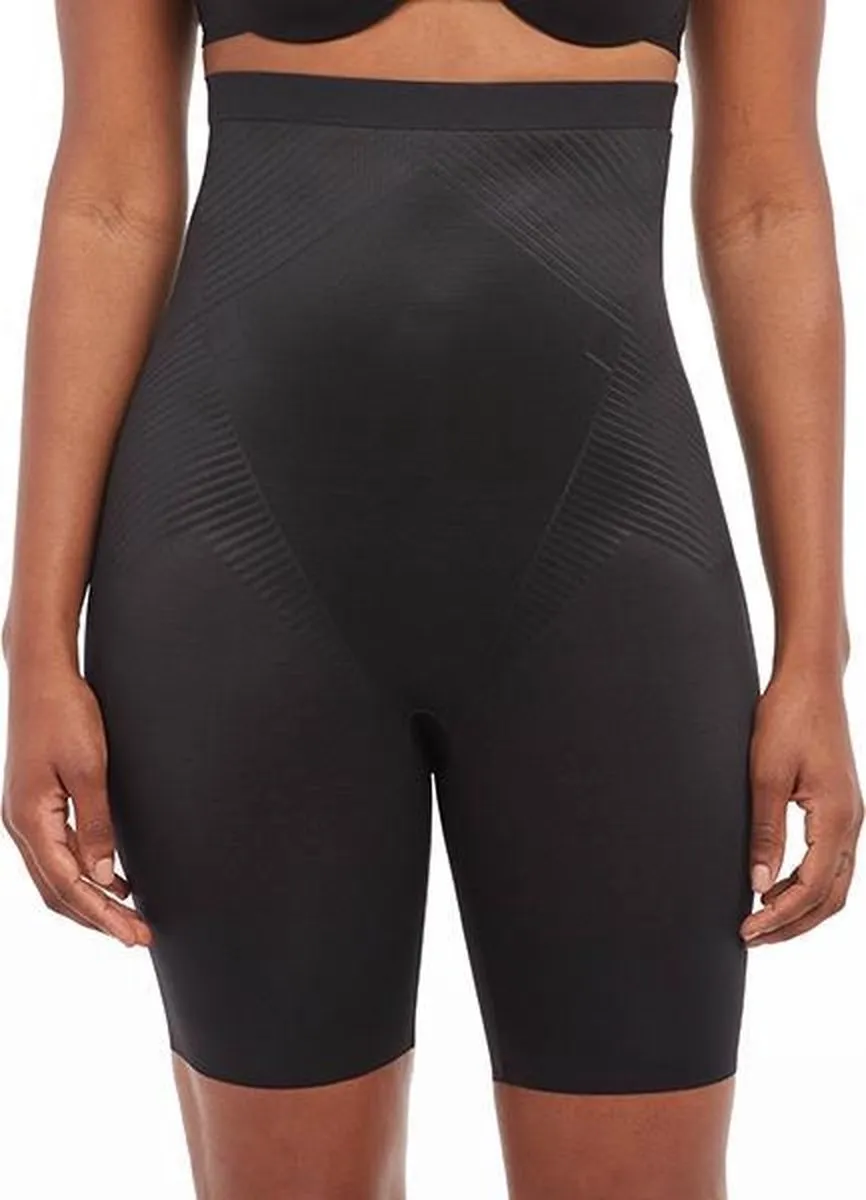 Spanx - Maat S - Thistincts 2.0 High Waisted Mid Thigh Short - Zwart