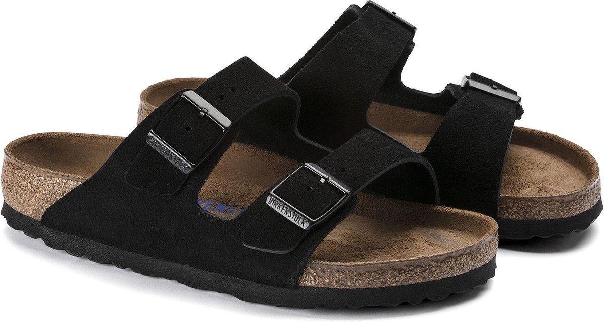 Birkenstock Arizona - maat 37- SFB VL Black Narrow Dames Slippers - Black