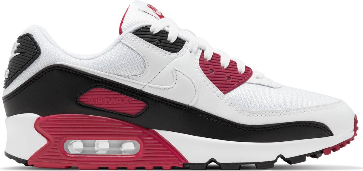 sneaker, touwvoering, kunstleer, witte schoenen, rood accenten