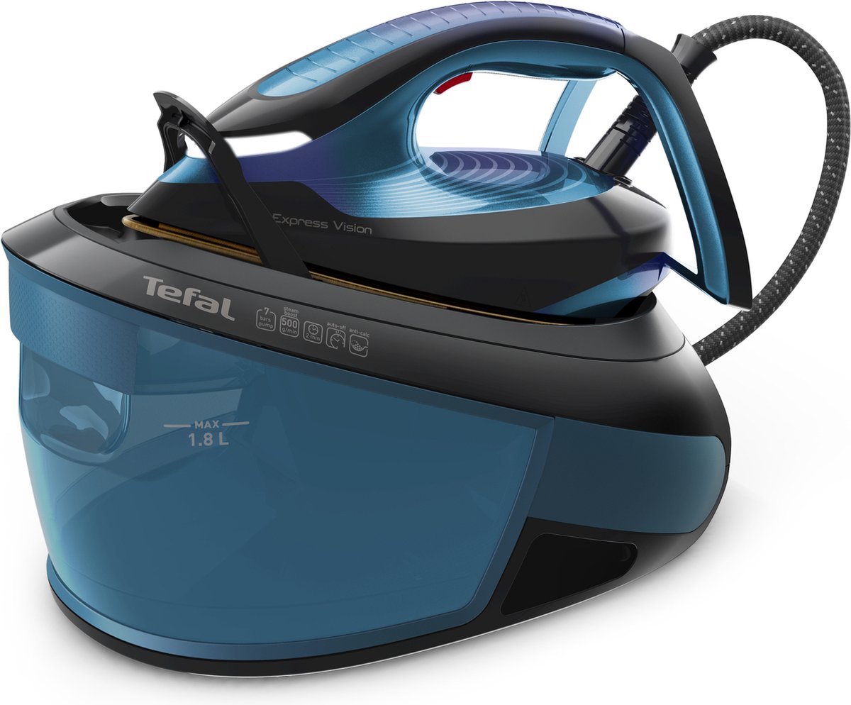 Tefal Express Vision SV8151 Stoomgenerator - 2800W - 7 Bar - 500g/min Stoomstoot - Durilium AirGlide Autoclean Zoolplaat - Blauw/Zwart