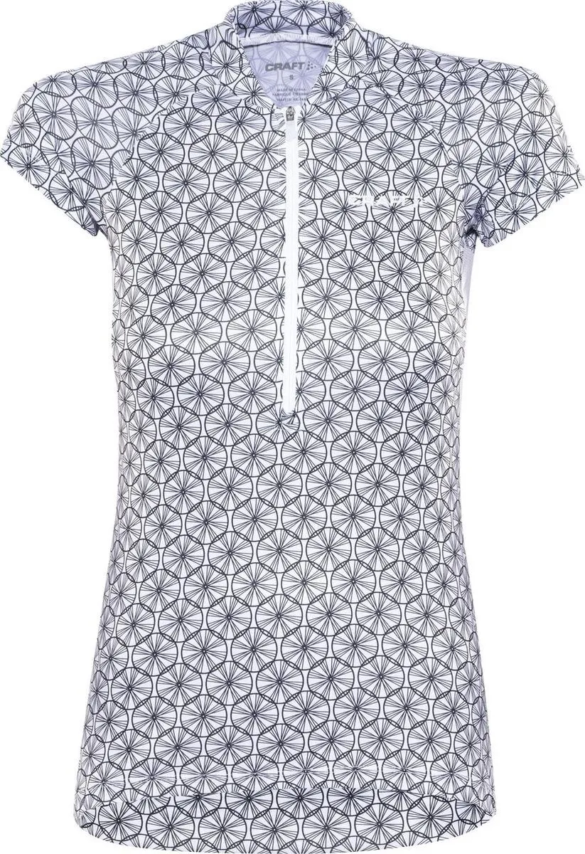 Craft Velo Graphic Jersey - Maat S - Fietsshirt korte mouwen wit/zwart