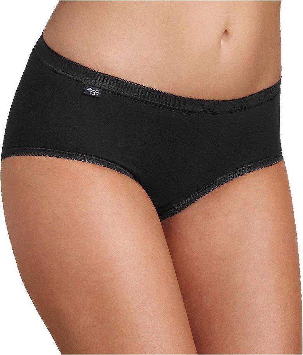 Sloggi - Maat 48 - Basic+ Dames Midi slip - 4pack - Zwart