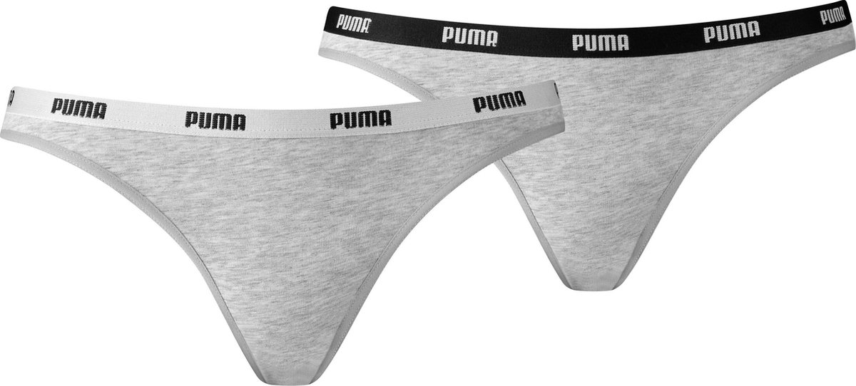 tanga, onderbroek, grijs, katoenblend, puma-achtig elastiek