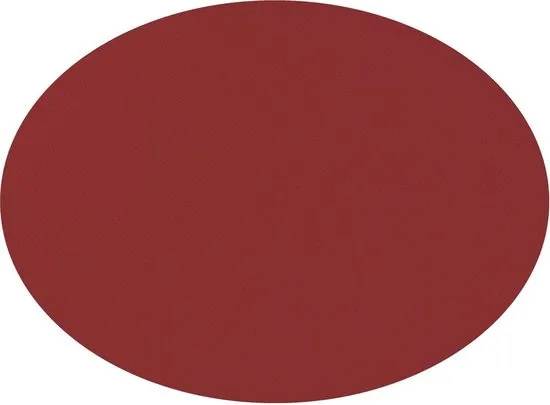 Placemats lederlook Rood - ovaal - set van 3