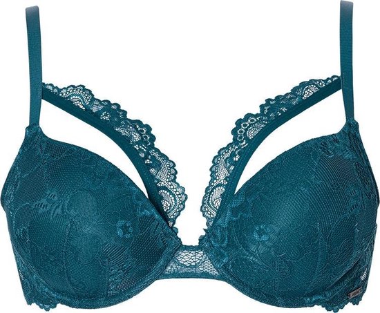lingerie, bh, lace, teal, padding