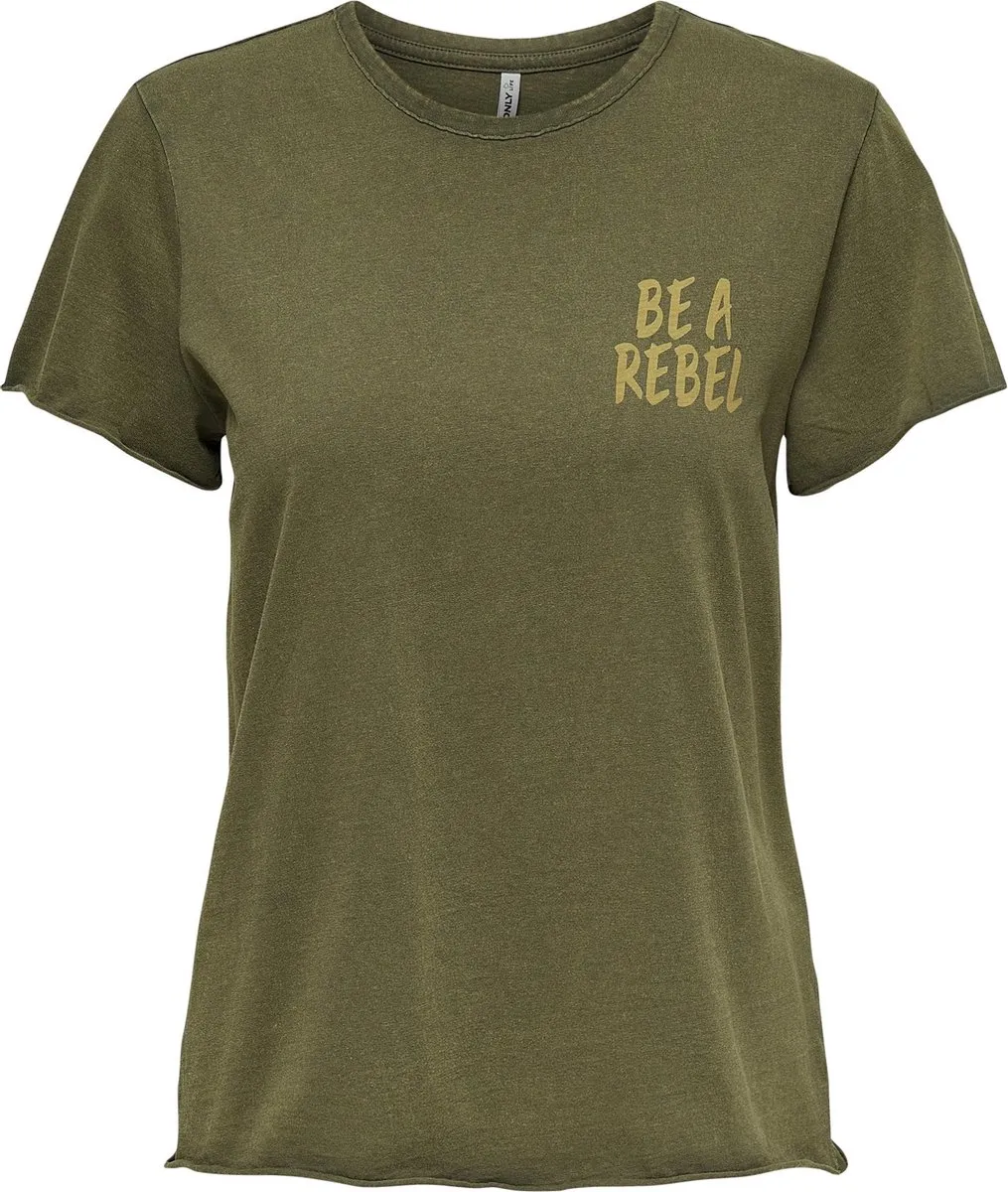ONLY - Maat XS - ONLLUCY LIFE S/S REG LEO TOP BOX CS JRS Dames T-shirt