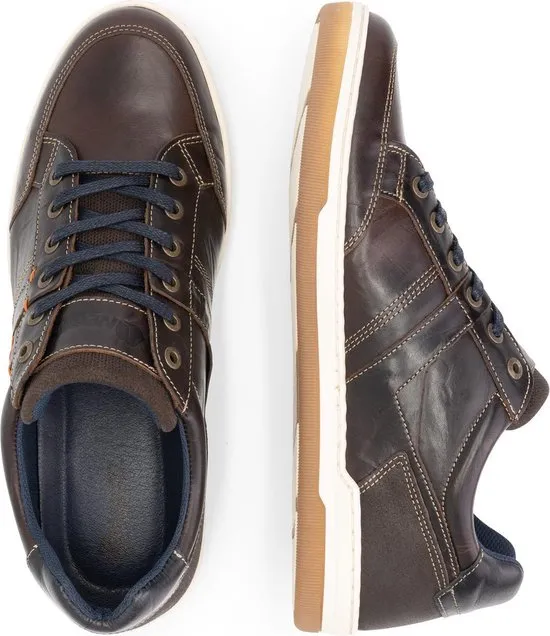 NoGRZ M.Breuer - maat 41- Leren herensneakers - Veterschoenen mannen - Donkerbruin Leer